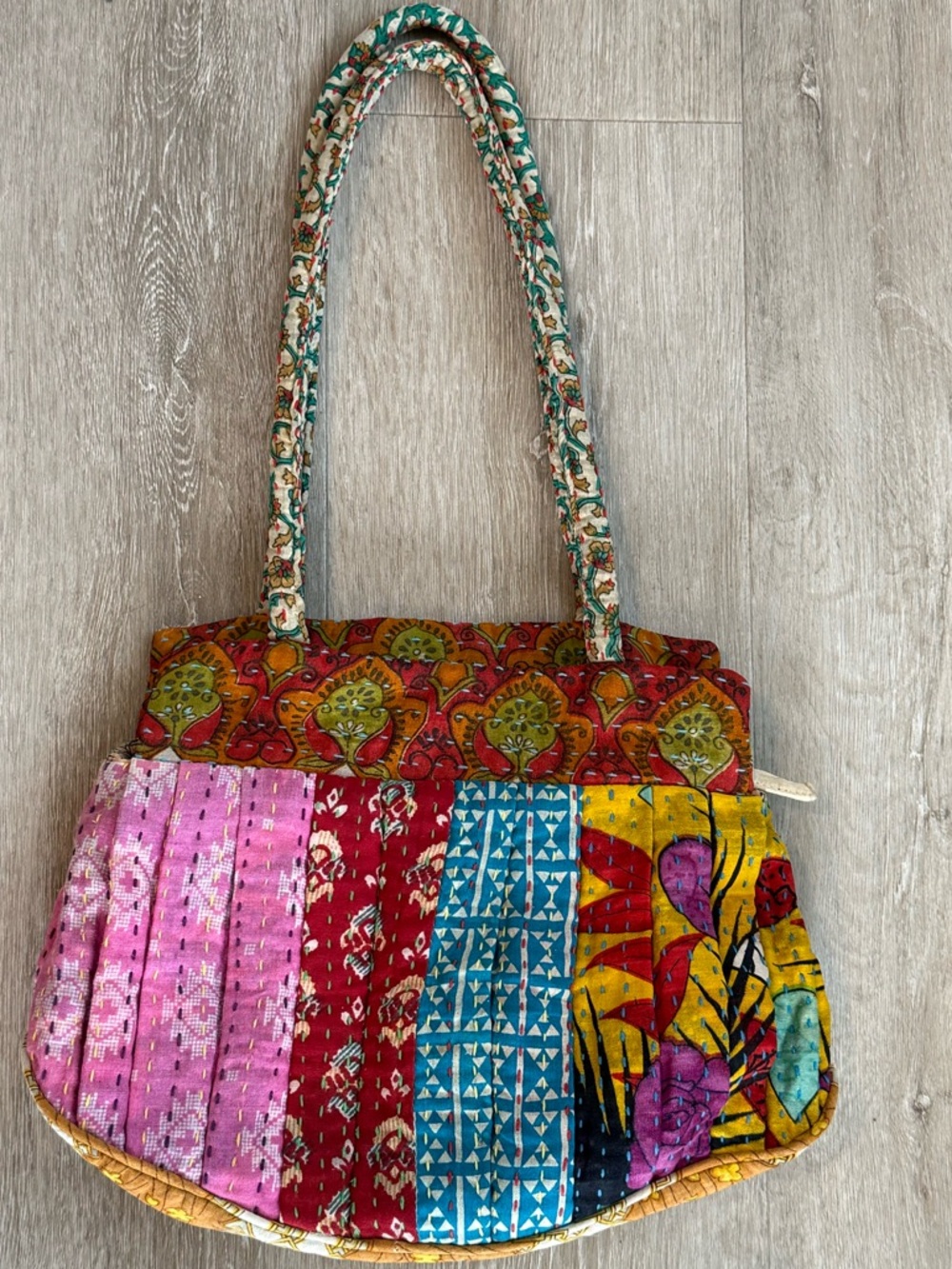 Handmade Kantha Shoulder Bag Bohemian Y2K Boho Festival Indie Multicolor